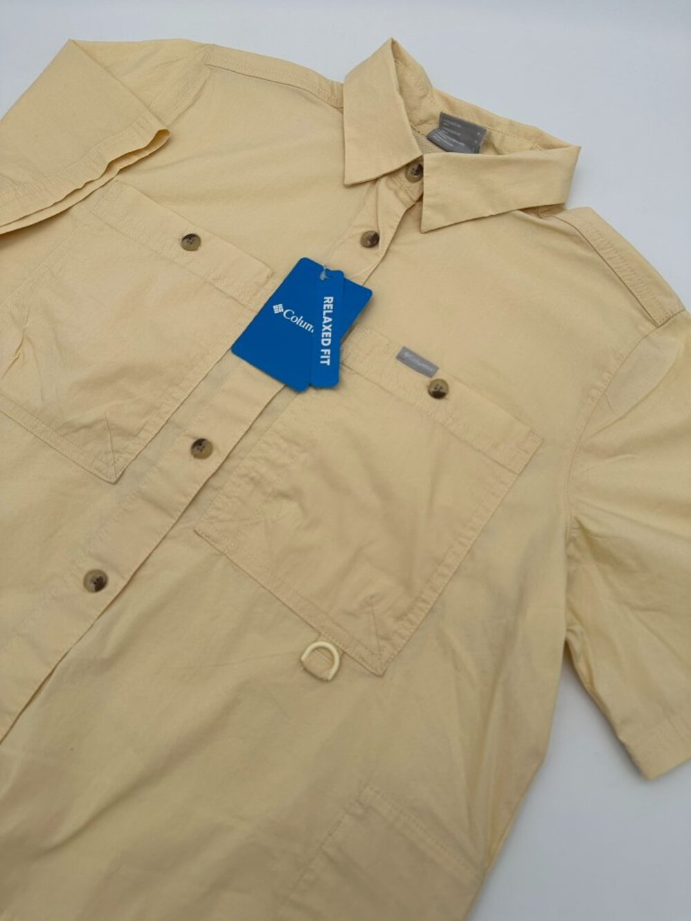 Columbia Women's Brea Falls Woven Button Up‎ Short Sleeve Shirt, Yellow
